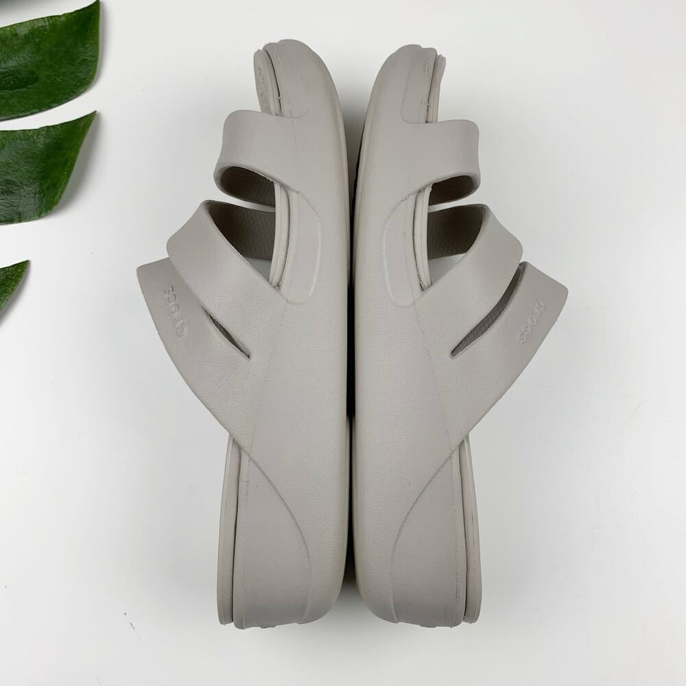 Crocs Getaway Strappy Slide Sandals Gray Slip On Women's 7 Casual Comfort - Picture 7 of 10
